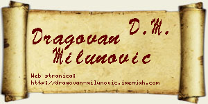 Dragovan Milunović vizit kartica